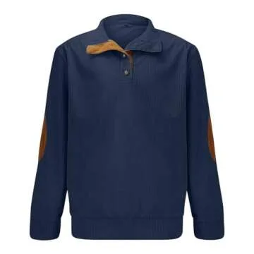 Stylish Men's Quarter Button Sweatshirt for Comfort