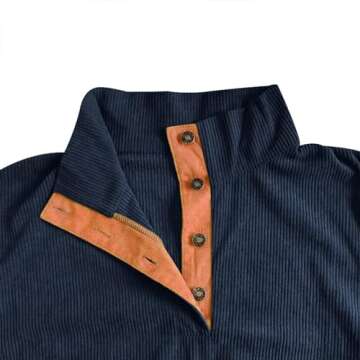 Stylish Men's Quarter Button Sweatshirt for Comfort