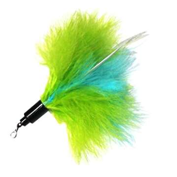 Pet Fit For Life - Retractable Feather Wand for Cats - Durable Interactive Cat Toy, Teaser Fishing Pole with Feather Lures - Fun Kitten Play Wand, 2 Feathers with String Attachment