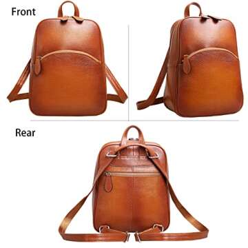 HESHE Leather Backpack Purses for Women Designer Backpack Handbag Anti Theft Rucksack Backpack Casual Daypack Satchel Bag (Sorrel)