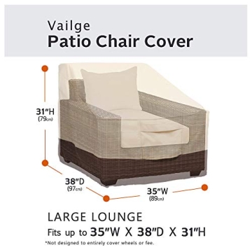 Vailge Durable Waterproof Patio Chair Covers for Furniture
