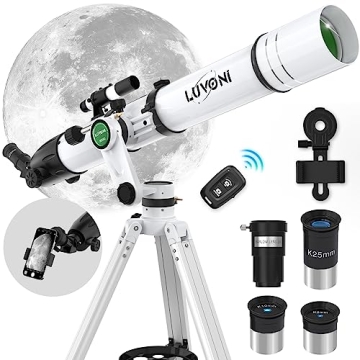 LUVONI Telescope, 90mm Aperture 900mm Telescopes for Adults Astronomy with Fine-tuning AZ Tripod, Mu...