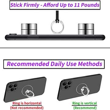 TACOMEGE Transparent Clear Phone Ring Grips Holder Kickstand, Finger Ring Stand for Cell Phone Table...