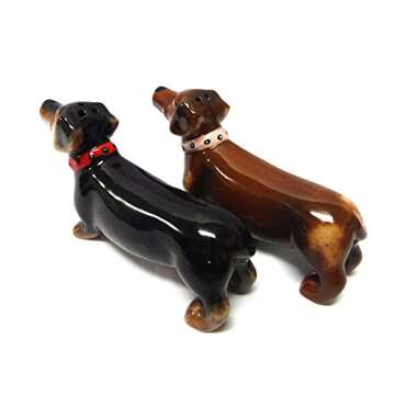 Pacific Giftware Loveable Cute Kissing Dachshunds Salt & Pepper Shakers Set
