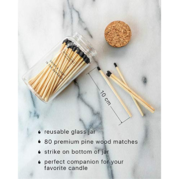 Benevolence LA Decorative Matches in Glass Jar for Candles