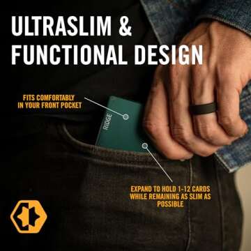 The Ridge Slim Minimalist Hex Style Wallet - RFID Blocking - Forest Green