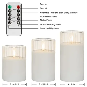 Flameless LED Candles with Remote | ANGELLOONG Set of 3