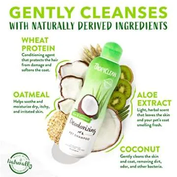 TropiClean Deodorizing Cat & Dog Shampoo for Smelly Dogs, Cats, Puppies, and Kittens, Powerful Odor Control, Coconut Scent, Made in the USA, 1 gallon