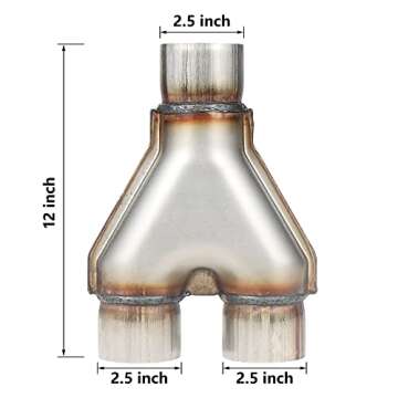 LCGP Stainless Steel 2.5 Inch Y-Pipe - Universal Diesel Exhaust Upgrade