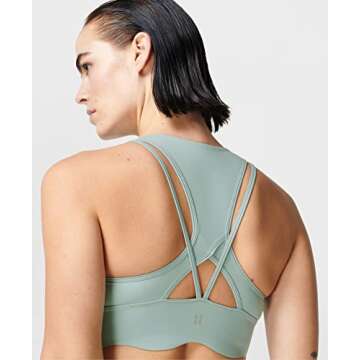 Sweaty Betty Women's Power Contour Plunge Workout Sports Bra Blue