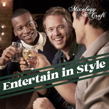 10-Piece Bartender Kit Mahogany Stand Stainless Steel Tools