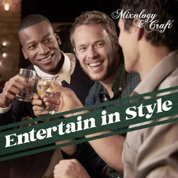 10-Piece Bartender Kit Mahogany Stand Stainless Steel Tools