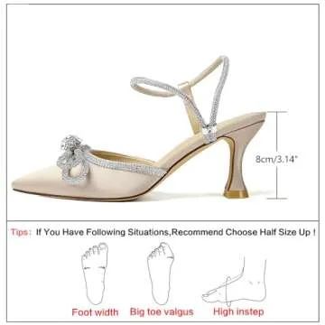 Susanny Wedding Shoes for Women - Stylish Low Heel Bridal Pumps with Rhinestones