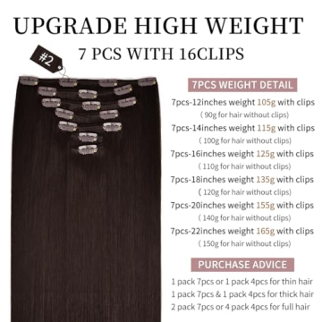 Winsky 20 Inch Clip-in Human Hair Extensions Remy Quality