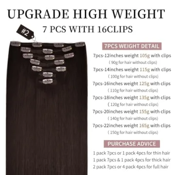 Winsky 20 Inch Clip-in Human Hair Extensions Remy Quality