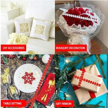 MRSRIBBON 5/8" Love Heart Ribbon for Crafts - 20 Meters/1 roll Red Embossing Ribbon with Hearts for Valentine’s Day Gift Wrapping, Home Decor Red