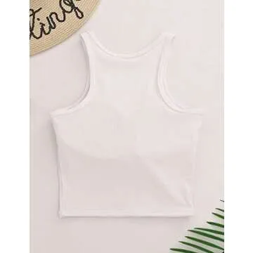 AngiMelo Womens Sports Bra Workout Crop Top Padded Yoga Gym Tank Sleeveless Running Shirts Racerback