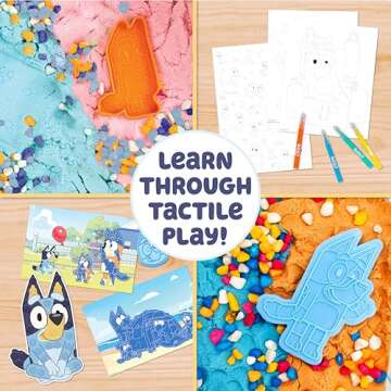 Bluey Stackable Sensory Case, Reusable Sensory Bin With Bluey Stickers, Sensory Play Sand Bags, Coloring Activities, Bluey Toys, Toddler Activities, Sensory Toys, Sensory Toys for Toddlers 1-3