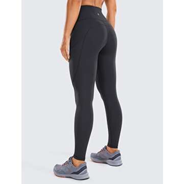 CRZ YOGA Women's Naked Feeling Workout Leggings 25 Inches - High Waisted Yoga Pants with Side Pocket...