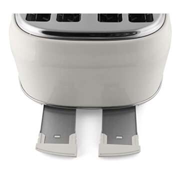 Nostalgia Classic 4-Slice Wide Slot Toaster, Retro Vintage Design With Six Toasting Settings & Removable Crumb Tray, Cream