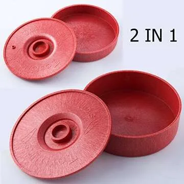 DOTERNITY Tortilla Warmer - Tortilla Server -Pancake Keeper -One Large & One Small Combination - Food Container - Perfect for Keeping Tortillas, Pancakes, Waffles Warm -Microwave Save (Red)