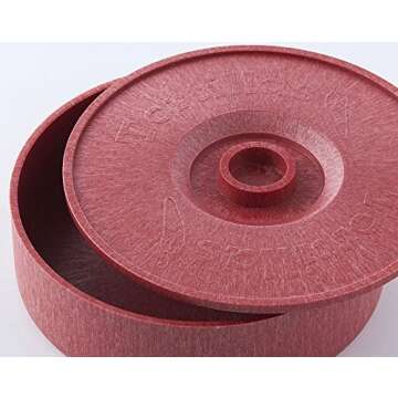 DOTERNITY Tortilla Warmer - Tortilla Server -Pancake Keeper -One Large & One Small Combination - Food Container - Perfect for Keeping Tortillas, Pancakes, Waffles Warm -Microwave Save (Red)