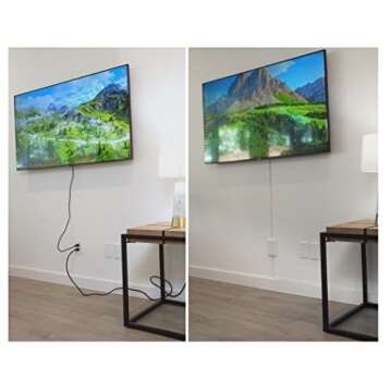 Sleek Socket Original & Patented Ultra-Thin Outlet Concealer with Cord Concealer Kit, Dual Power Str...