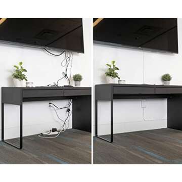 Sleek Socket Original & Patented Ultra-Thin Outlet Concealer with Cord Concealer Kit, Dual Power Strip Surge Protector, for Mounted TV Plus Floor Devices, No More Drilling Holes in Wall to Hide Cord