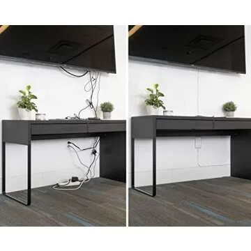 Sleek Socket Original & Patented Ultra-Thin Outlet Concealer with Cord Concealer Kit, Dual Power Strip Surge Protector, for Mounted TV Plus Floor Devices, No More Drilling Holes in Wall to Hide Cord