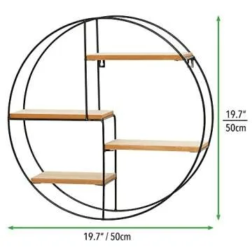 Stylish 4 Shelf Round Metal Display Organizer Holder