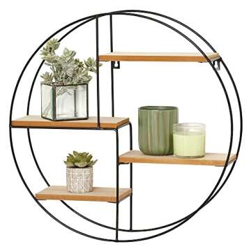 Stylish 4 Shelf Round Metal Display Organizer Holder