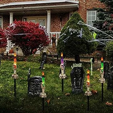 Pumpkin Lights for Halloween - Colorful Garden Decor