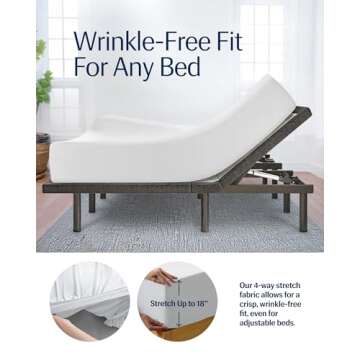 REST® Evercool®+ Cooling Sheet Set, King Size, Arctic White, Breathable Bed Sheets for Hot Sleeper and Night Sweats, with Pillowcases, with Ionic+ Self-Cleaning Silver Yarn for Sensitive Skin, 4PCS