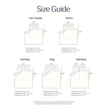 REST® Evercool®+ Cooling Sheet Set, King Size, Arctic White, Breathable Bed Sheets for Hot Sleeper and Night Sweats, with Pillowcases, with Ionic+ Self-Cleaning Silver Yarn for Sensitive Skin, 4PCS