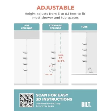 Adjustable Zenna Home Tension Shower Caddy for All