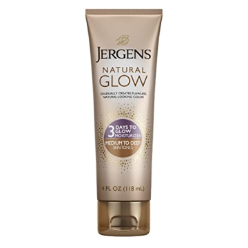 Jergens Natural Glow 3-Day Self Tanner, Sunless Tanner for Medium to Deep Skin Tone, Sunless Tanning...