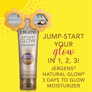 Jergens Natural Glow 3-Day Tanner, Streak-Free Moisturizer