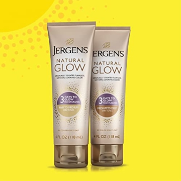 Jergens Natural Glow 3-Day Tanner, Streak-Free Moisturizer
