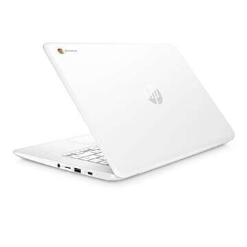 HP Chromebook 14-inch Laptop with 180-Degree Axis, Intel Celeron N3350 Processor, 4 GB RAM, 32 GB eMMC Storage, Chrome OS (14-ca050nr, White)