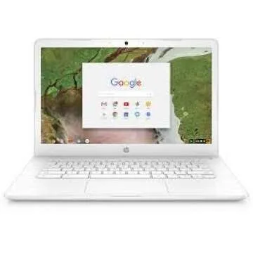 HP Chromebook 14-inch Laptop with 180-Degree Axis, Intel Celeron N3350 Processor, 4 GB RAM, 32 GB eMMC Storage, Chrome OS (14-ca050nr, White)