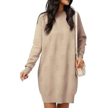 Arach&Cloz Womens Cozy Sweater Dress for Fall 2024