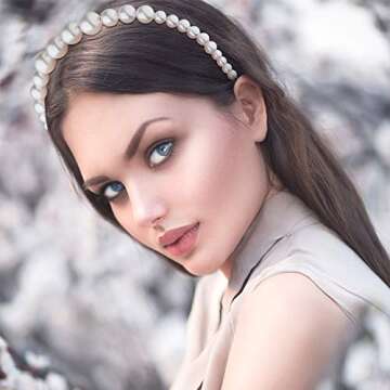 WILLBOND 4 Pcs Pearls Headbands Women White Faux Pearl Rhinestones Hairbands Bridal Hair Hoop Wedding Hair Accessories for Women