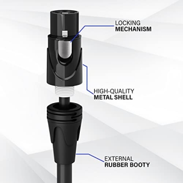 LyxPro 15ft XLR Microphone Cable for Professional Sound Performance