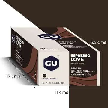 GU Energy Original Sports Nutrition Gel, 24-Pack Espresso Love