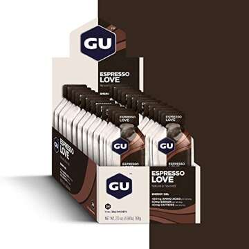 GU Energy Original Sports Nutrition Gel, 24-Pack Espresso Love
