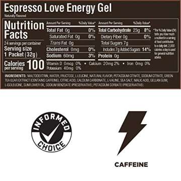 GU Energy Original Sports Nutrition Gel, 24-Pack Espresso Love