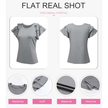 SHEWIN Women's Ruffle Sleeve Summer Tops for 2025