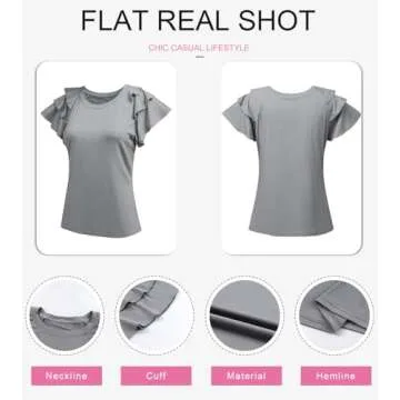 SHEWIN Women's Ruffle Sleeve Summer Tops for 2025