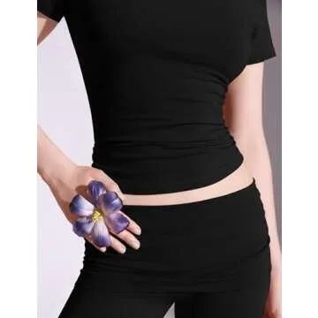 PUMIEY Two Piece Sets for women Lounge Sets Short Sleeve Tops Flare Leggings Set Going Out Casual Outfits Matching Sets Tracksuit, Jet Black Medium