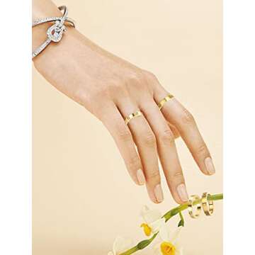 CHUQIU 3PCS Love Friendship Ring Set - Elegant Jewelry